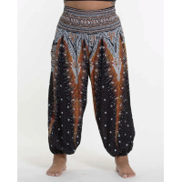 Harembroek XL -  Veer zwart/wit 